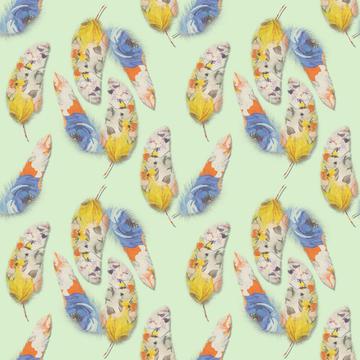 Painted feathers pattern