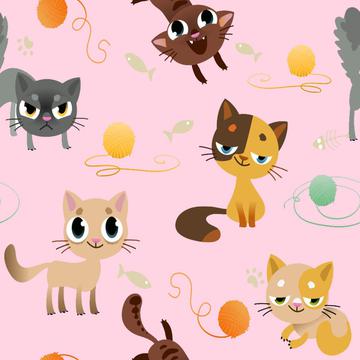 cats on pink, kidswear