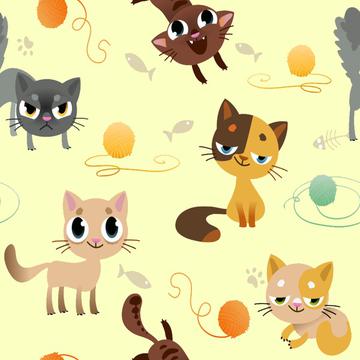 Cats on yellow