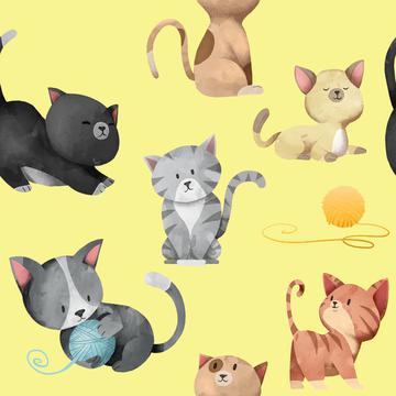 Cats on Yellow