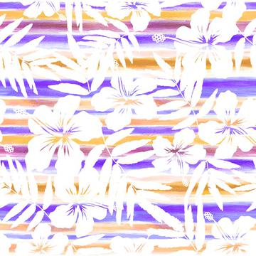 Summer floral watercolour stripes
