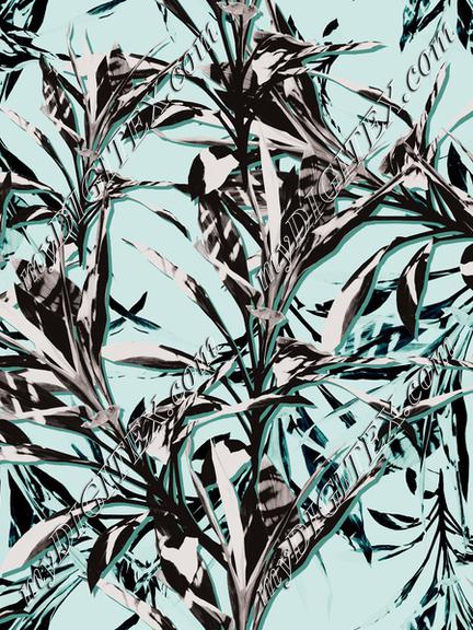 Black&white leaves print