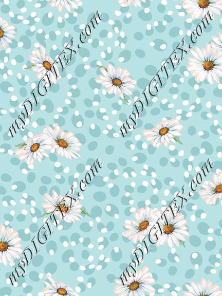 Dots daisy floral print