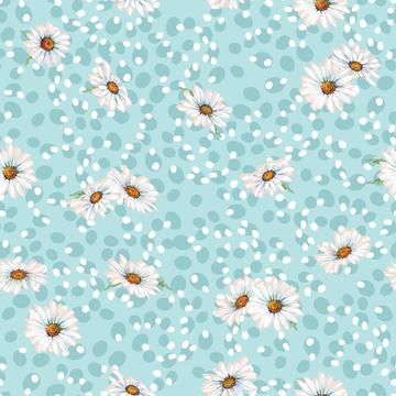 Dots daisy floral print