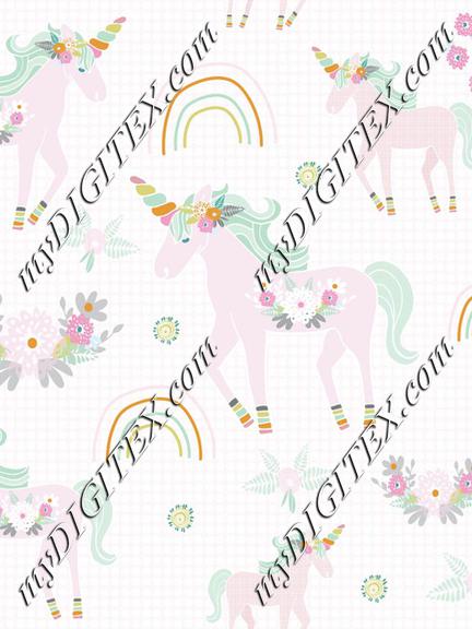 Unicorn pattern pink dot bg-01