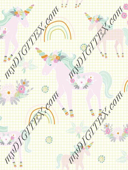 Unicorn pattern yellow bg-01