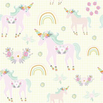 Unicorn pattern yellow bg-01