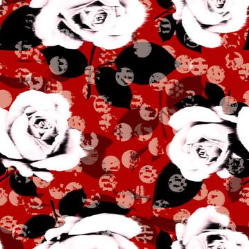 Blur roses dots print