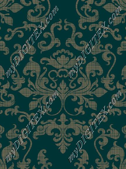 Damask Variations Linen on Forest