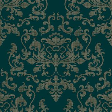 Damask Variations Linen on Forest