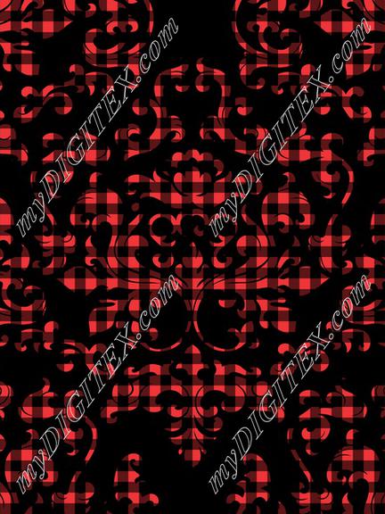 Damask Variations Buffalo Plaid