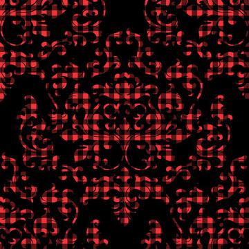 Damask Variations Buffalo Plaid