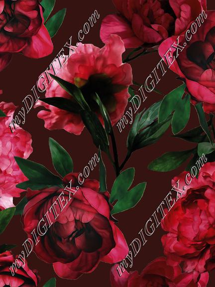 Peony print red