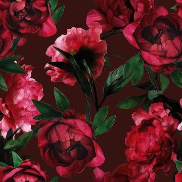 Peony print red