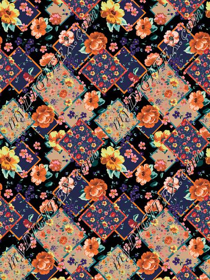geometric boho floral print