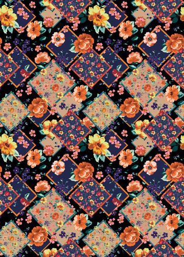 geometric boho floral print
