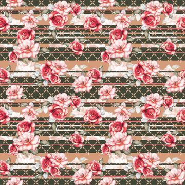 Roses stripe print