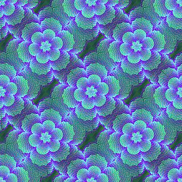 Blue abstract floral print