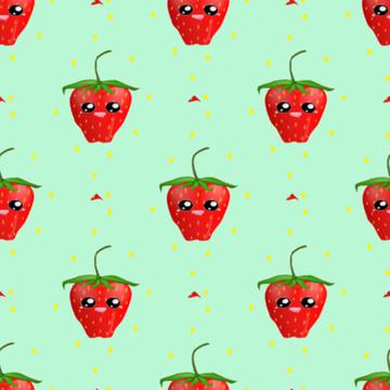strawberry fruit kawaii