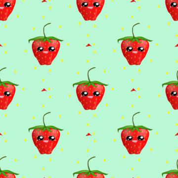 strawberry fruit kawaii