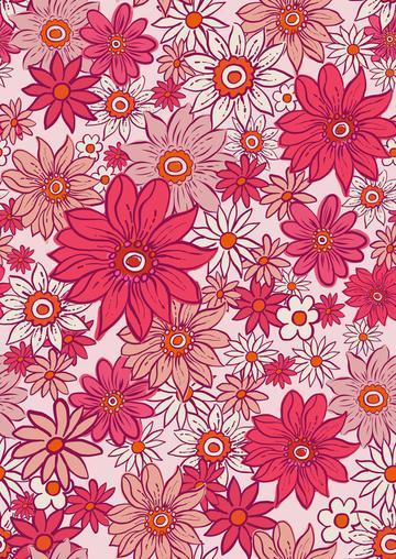 Pink Flowers-70s-REPEAT