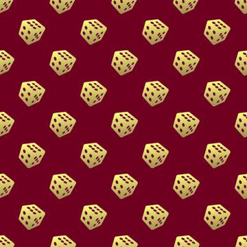 gold dice on red