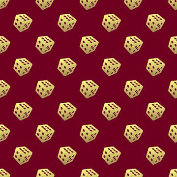 gold dice on red