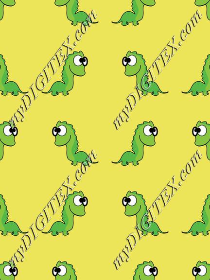Dinosaurs on a yellow background pattern