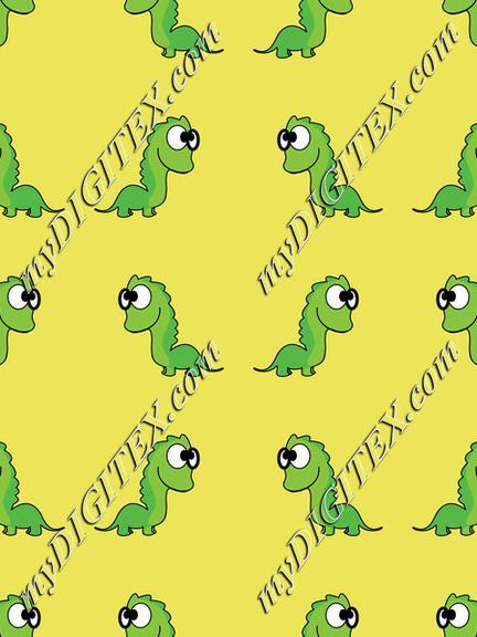 Dinosaurs on a yellow background pattern