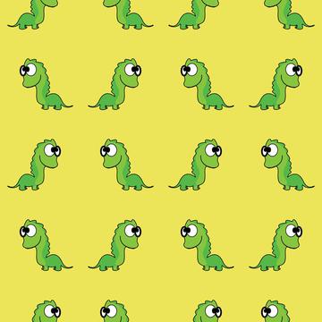 Dinosaurs on a yellow background pattern