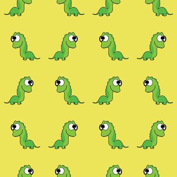 Dinosaurs on a yellow background pattern