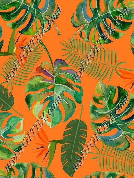 tropical leaves orange