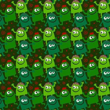 Green monsters pattern