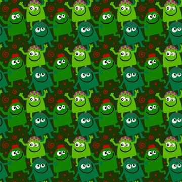 Green monsters pattern