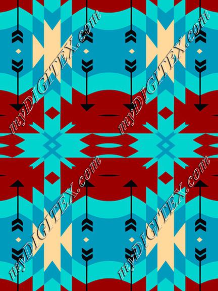 Brown blue tribal shapes