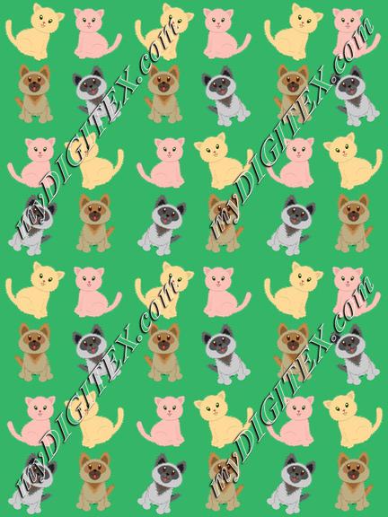 Dogs and cats pattern