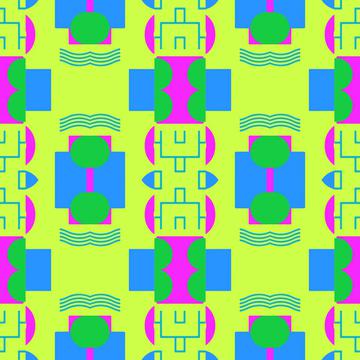 Shapes on a green background