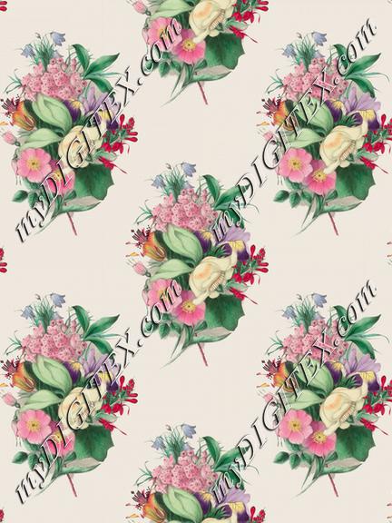 Flowers bouquets pattern painting