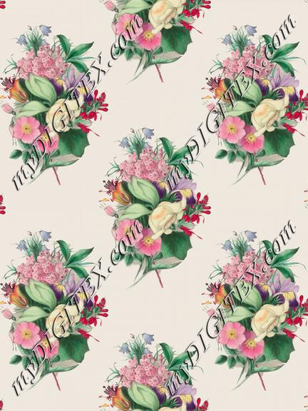 Flowers bouquets pattern painting