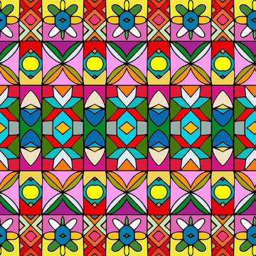 Colorful shapes rows
