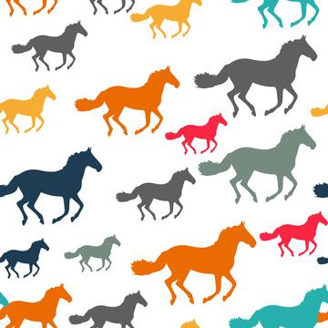 Colorful horses parttern