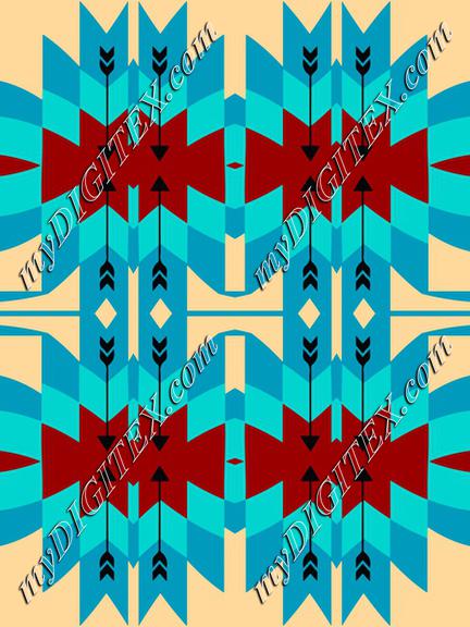 Blue brown tribal shapes