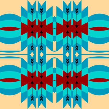 Blue brown tribal shapes
