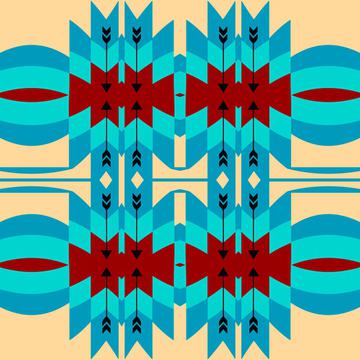 Blue brown tribal shapes