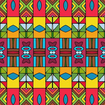 Colorful shapes rows
