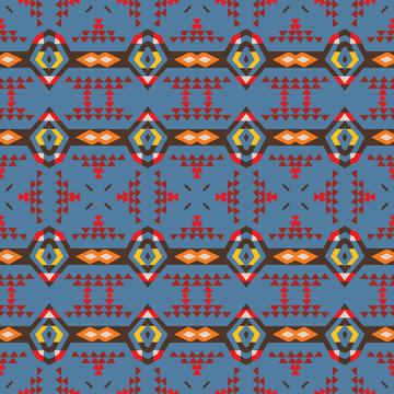 Shapes rows on a blue background
