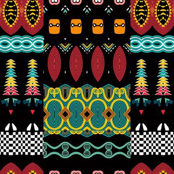 Shapes on a black background
