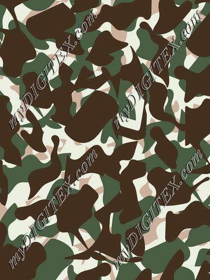 Vintage Military Camouflage Print