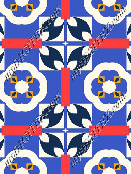 Blue flowers pattern