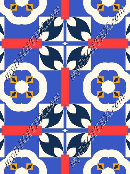 Blue flowers pattern